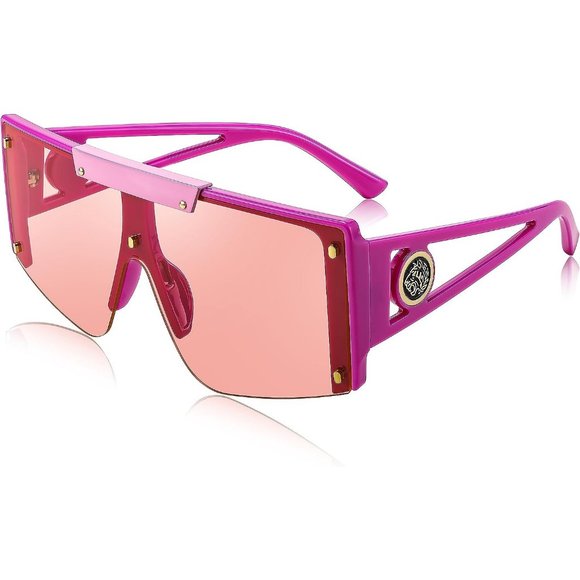 Women Sunglasses, Oversized Square Flat Top Shield Shades for Men B4060 - Picture 1 of 7